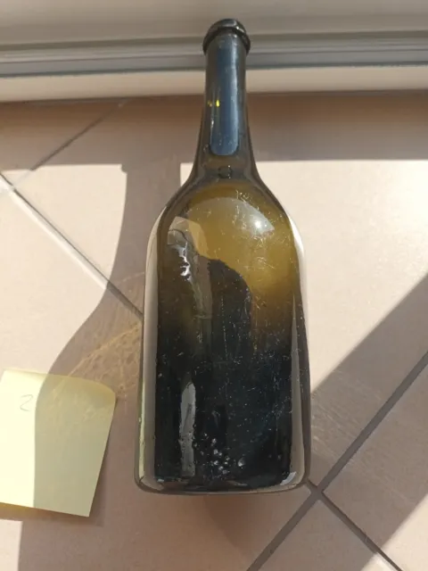 ancienne vintage bouteille bottle en verre soufflè pate de verre cul normande