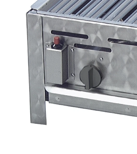 Gasgrill Edelstahl 2 flammig mit Rost Gastrobräter Partygrill 48 x 53 x 27 Grill 2