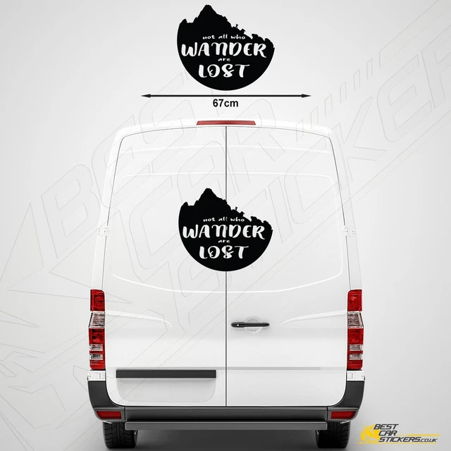 Kit 1 Adesivo Stickers Per Camper DORMIRE IN CAMPER NATURA FORTESTA -caravan Roulotte- Accessori Decal Scegli Colore Cod.1824 (070 NERO, Cm 75 X 56 - Foto 5