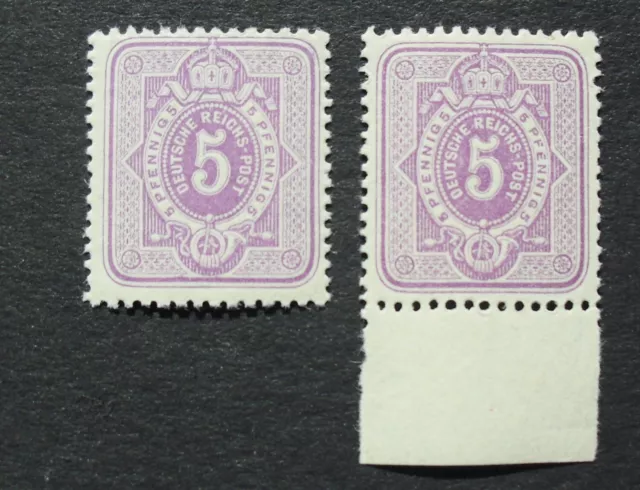 1880 Mi: 103,- MiNr 40 I+II b Adler "5 PFENNIG" Frühauflage POSTFRISCH gepr. BPP