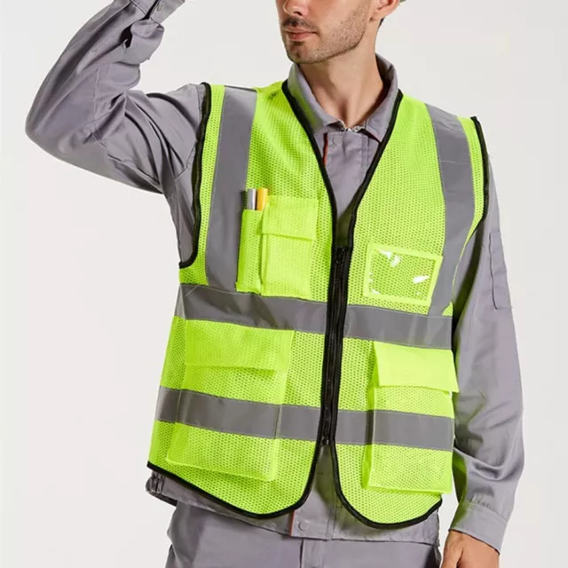 Mesh High Visibility Safety Vest-Meets ANSI Standards With 5 Pockets -2XL