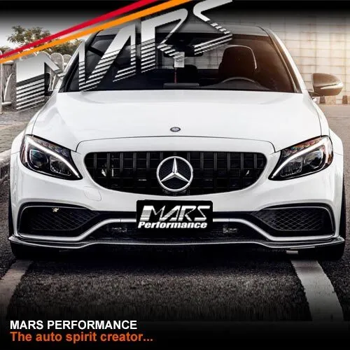 Gloss Black AMG GT Style Bumper Bar Grille Grill for Mercedes C-Class W205 C205