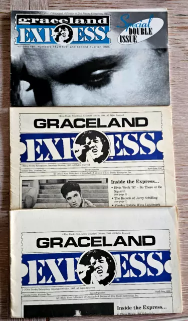 Elvis Presley Graceland Express 3 Mags Apr/Jun 1987/88 -First/Second Quarter 95
