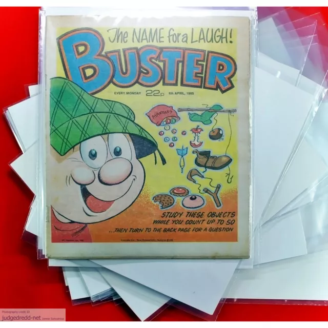 BUSTER Comic Bags ONLY Size2 for British UK Issues x 25 .
