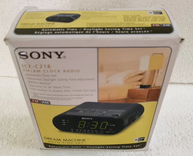 ALARM CLOCK SONY ICFC218 Automatic Time Set Clock Radio Black 77.99