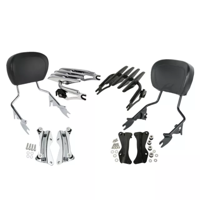 Detachable Backrest Sissy Bar Luggage Rack Fit For Harley Street Glide 2014-2024