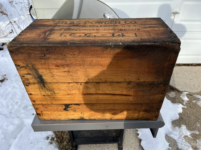 Vintage Atlas Powder Co Electric Blasting Caps Wood Crate Box Mining Explosives 6