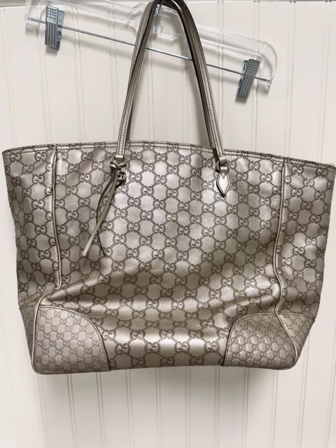 Gucci Bree  Metallic GG Guccissima Leather Large Tote Bag 323671