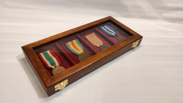 Trousse En Bois pour Médailles Militaires Affichage Et Velours