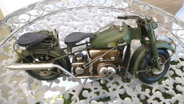 Blechmodell Militär Motorrad Army Militaria Military Bike Fahrzeug Deko