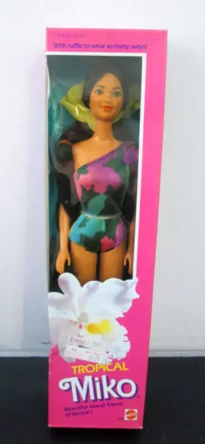 NRFB Vintage Barbie: 1985 TROPICAL MIKO Doll #2056 Sealed