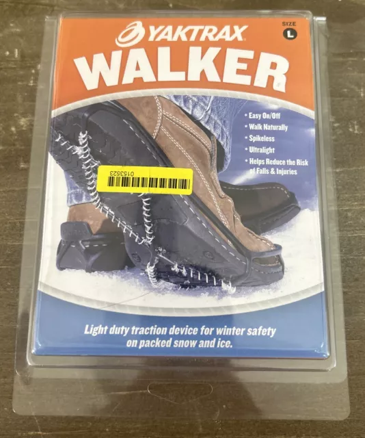 Yaktrax Black Walker Traction Cleats for Snow & Ice Traction Size Large