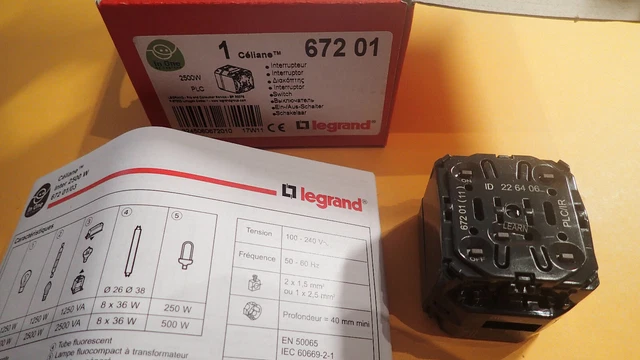 Interrupteur Double émetteur/récepteur CPL IR Legrand CELIANE - Réf. 67204, Occasion Fonctionnel