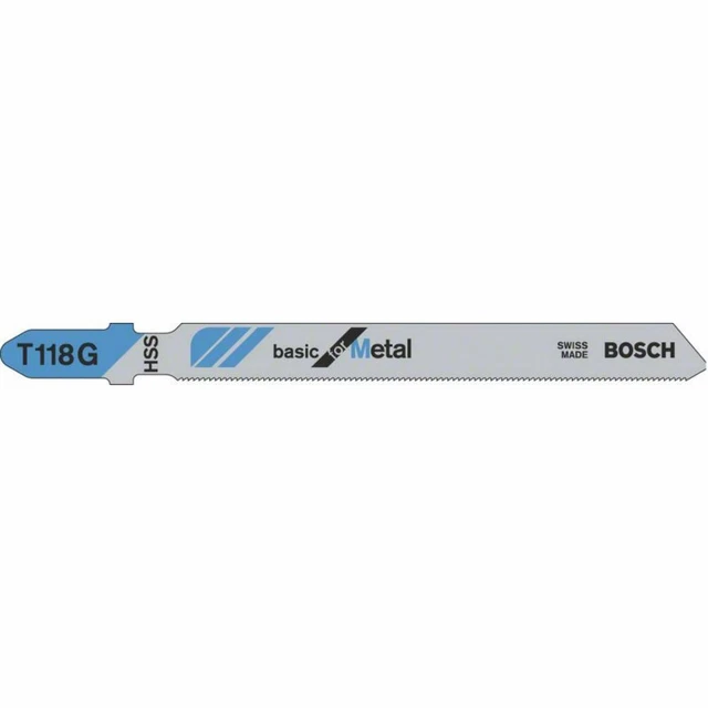 Bosch Lames de Scie Sauteuse T 118 G, Basique pour Métal, 3er-Pack