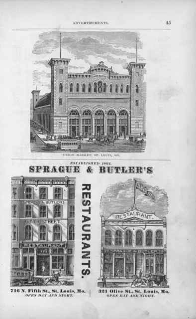 Union Market  -  Sprague & Butler's Restaurants  -  St. Louis, Mo.  -  1877