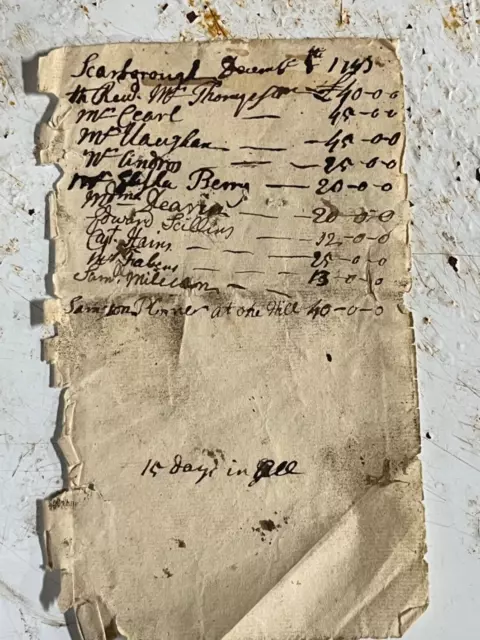 1745 Scarborough ME property tax Colonial Document Andros Skillings Capt Haines 1745 Scarborough ME property tax Colonial Document Andros Skillings Capt Haines