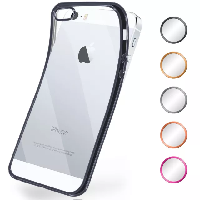 Hülle für Apple iPhone 5S / iPhone 5 Silikon Schutzhülle Transparent Chrom Case