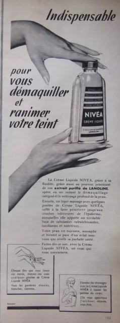 Publicité Nivéa Crème Liquide Pour Vous Démaquiller Et Ranimer Votre Teint