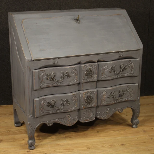 Escritorio francés secrétaire pintado estilo antiguo madera mueble shabby 900