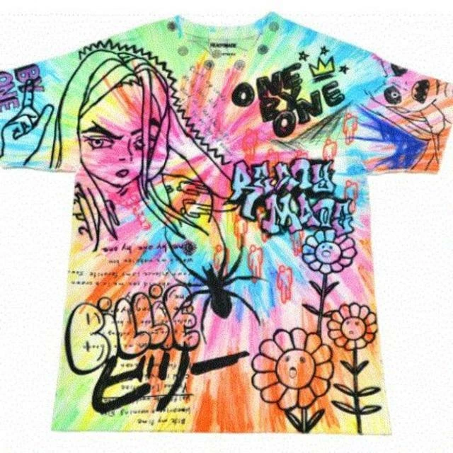 T-shirt Uniqlo X Billie Eilish By Takashi Murakami - Taille L - Orange - Neuf Avec étiquettes