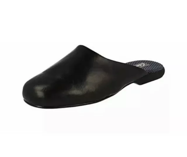 NEW MENS CLARKS Harston Slide Black Leather Slippers Uk Size 7 G
