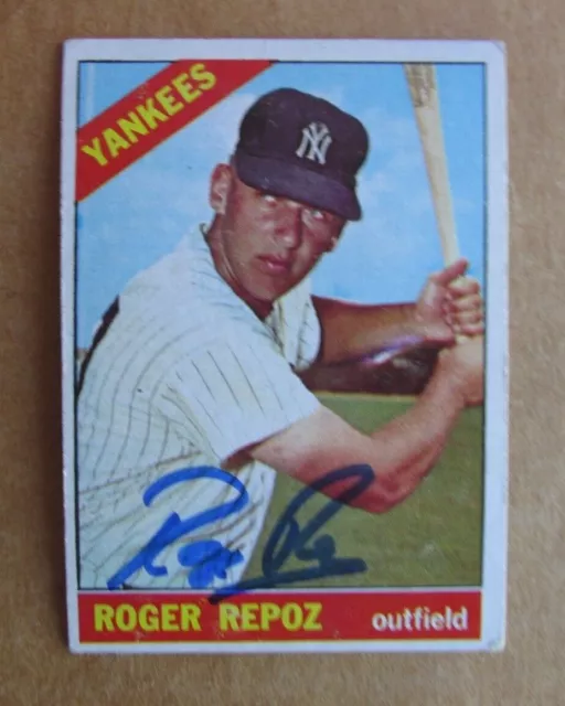 1966 Topps Baseball Roger Repoz #138 Signed Autograph Card New York Yankees