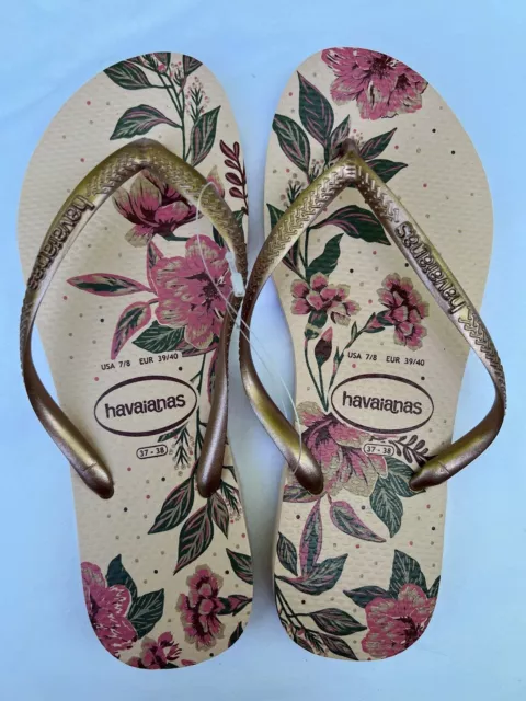 Authentic Havaianas Slim Sandals Flip Flops Women Size 6 - New