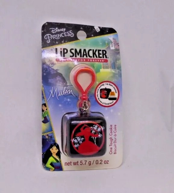 Disney Princess Mulan Lip Smacker Cube Lip Balm Keychain Clip One Tough Cookie