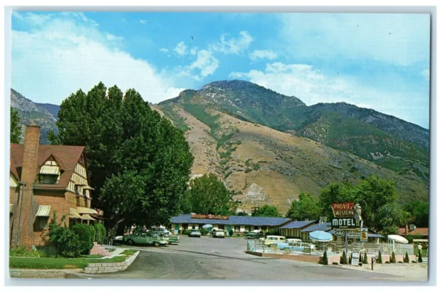 c1960 Provo Western Motel Apartments Entrance South State Provo Utah UT Postcard