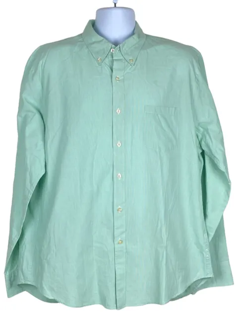 J Crew Shirt Men's Adult Size XL Green Long Sleeve Button Up Casual