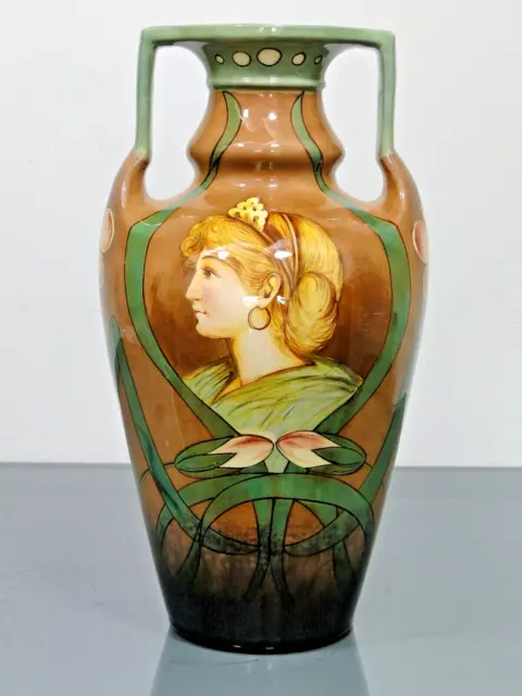 Vase,Austria,Goldscheider?,Amphora?,Keramik,Frau,Jugendstil,um1900,H: 28,5cm