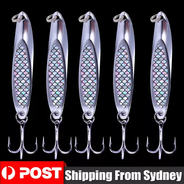 5/10X Fishing Lure Metal Slice Jigs Spinner Bait Spoon Tackle Salmon Tailor Mack