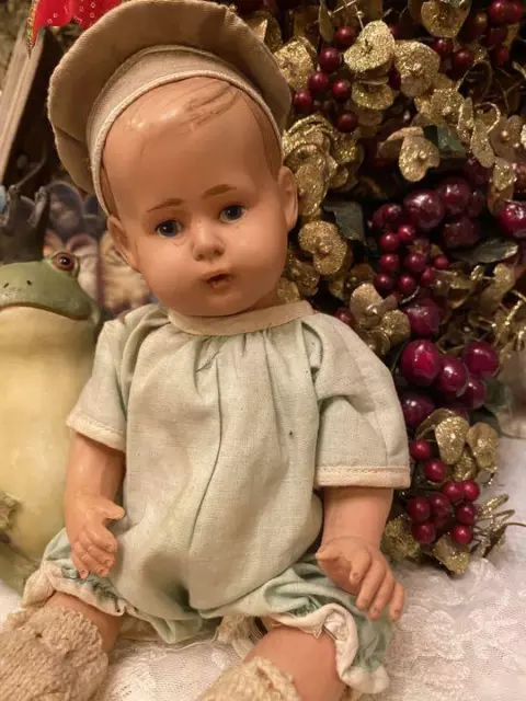 Germany Antique Doll Celluloid Baby Boy From Japan Used rare 25cm