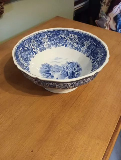 Villeroy & Boch Burgenland Blue White Large Salad Bowl - 23 cm  1/2