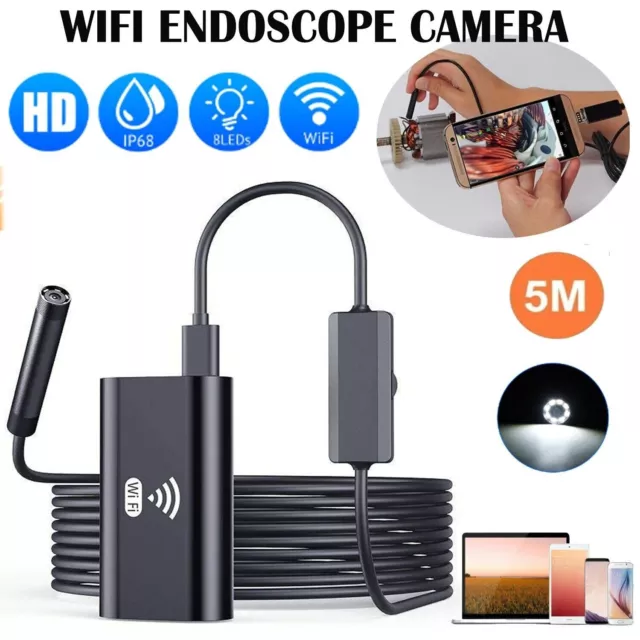 WIFI Endoscope Camera 8mm 2M Borescope Inspection Snake Camera for Mobile Phone