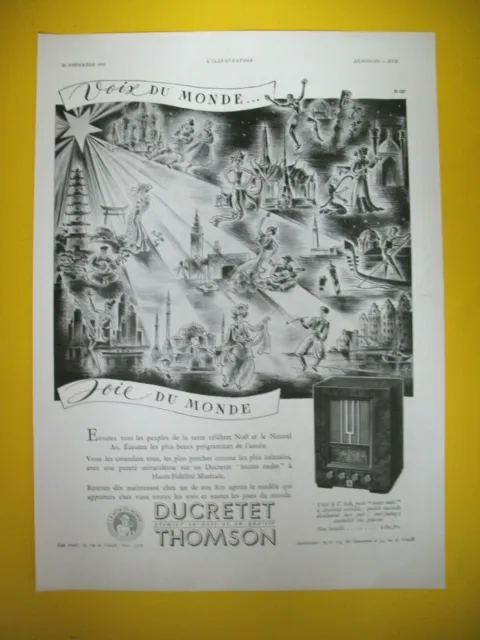Ducretet Thomson Tsf Press Release C.636 Voices Of The World Joy Of The World 1935
