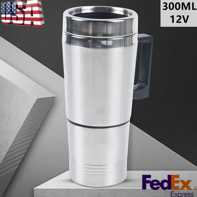 300ml Car Coffee Warmer Cup Stainless Steel Portable Heating Mug Electric Kettle