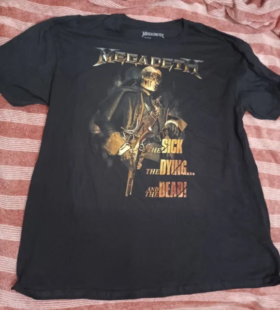 Megadeth The Sick The Dying The Dead 2023 European Tour Shirt XXL NEW Mustaine