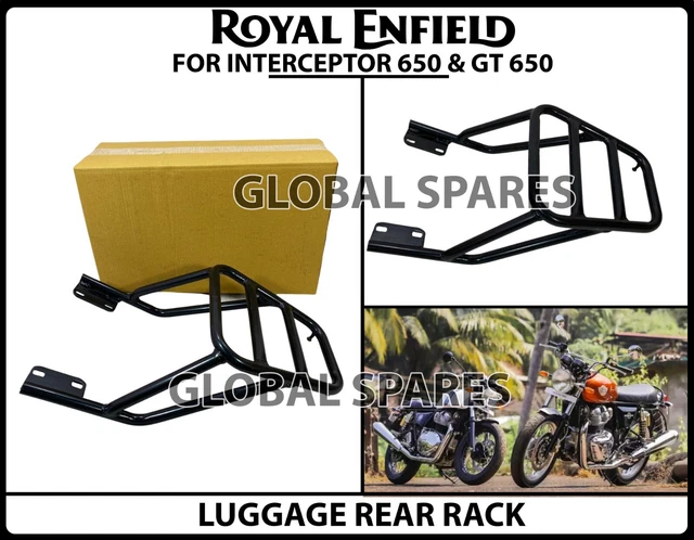 Royal Enfield Interceptor 650 & GT 650 "LUGGAGE REAR RACK" (BLACK)