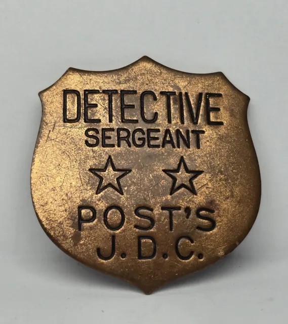Vintage 1940s Post Cereal Detective Sergeant Post's J.D.C. Badge