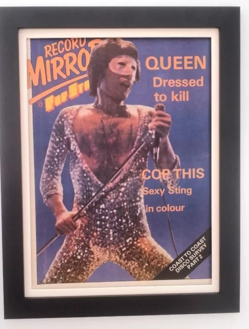 FREDDIE MERCURY*masked*QUEEN*1979*ORIGINAL*COVER*POSTER*FRAMED*FAST WORLD SHIP