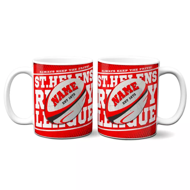 Personalised St Helens Mug Rugby League Cup Birthday Dad Fathers Gift RPM15