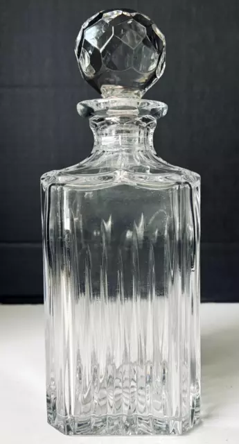 Atlantis Hand Cut Crystal Rare Pattern Spirits Decanter w/ Stopper Portugal