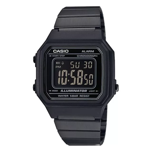 Orologio Da Polso CASIO B650WB-1BDF Unisex Digitale Retrò Acciaio Data Nero lac