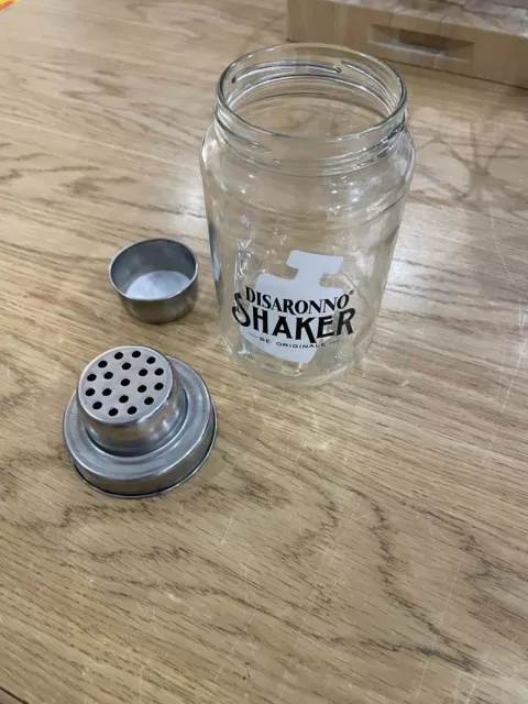 Disaronno Cocktail Shaker Glas Metall Kappe Sieb - BAR 3