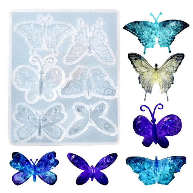 6 in 1 Schmetterling Silikon Form Epoxid Casting Anhänger Schmuck Harzformen DIY