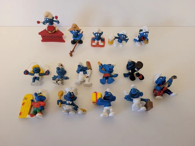 Lot Schtroumpfs Schleich - Le Moulin à Vent - Années 1978-1981 - Figurines Vintage