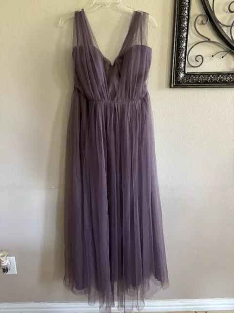 JENNY YOO COLLECTION Dress Womens Size 18Purple Annabelle Convertible Tulle Maxi