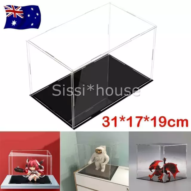 31cm Acrylic Display Case Collection Storage Box Dustproof Self-Assembly Clear