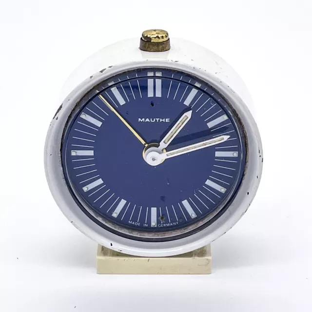 Vintage Mauthe Despertador Reloj de Mesilla Mecánico Con Cuerda Manual Hecho En